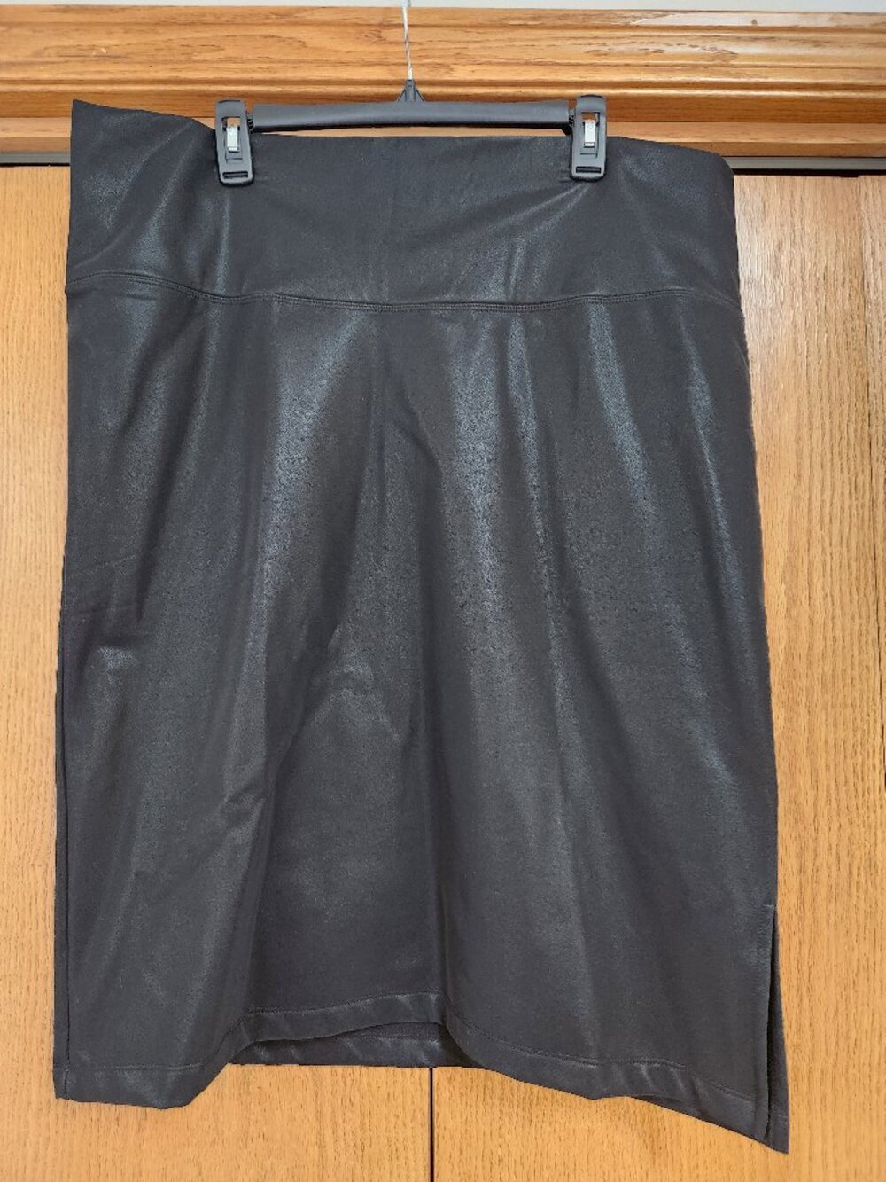 Part & Parcel Faux Leather Pull-On Pencil Skirt Black Plus Size 3x